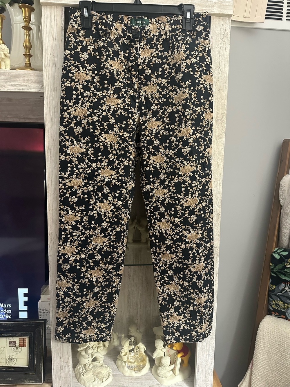 Ralph Lauren Black Jeans with Beige Floral Print